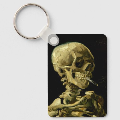 Van Gogh Smoking Skeleton Keychain