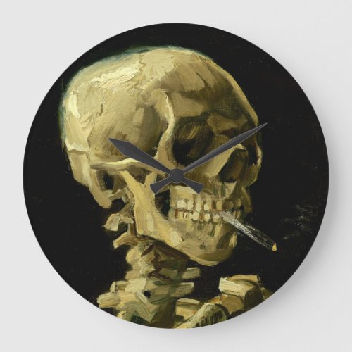 Van Gogh Smoking Skeleton Large Clock