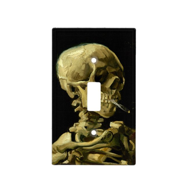 Van Gogh Smoking Skeleton Light Switch Cover (Front)