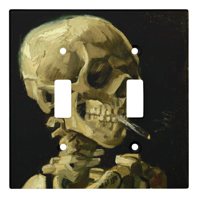 Van Gogh Smoking Skeleton Light Switch Cover (Front)