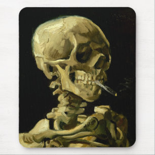 Van Gogh Smoking Skeleton Mouse Pad