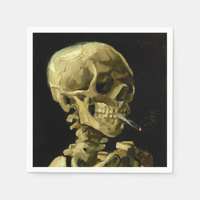 Van Gogh Smoking Skeleton Napkins (Front)