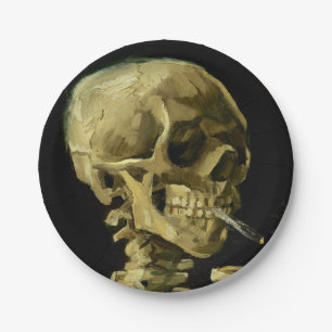 Van Gogh Smoking Skeleton Paper Plates