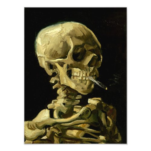 Van Gogh Smoking Skeleton Photo Print