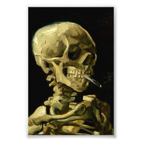 Van Gogh Smoking Skeleton Photo Print