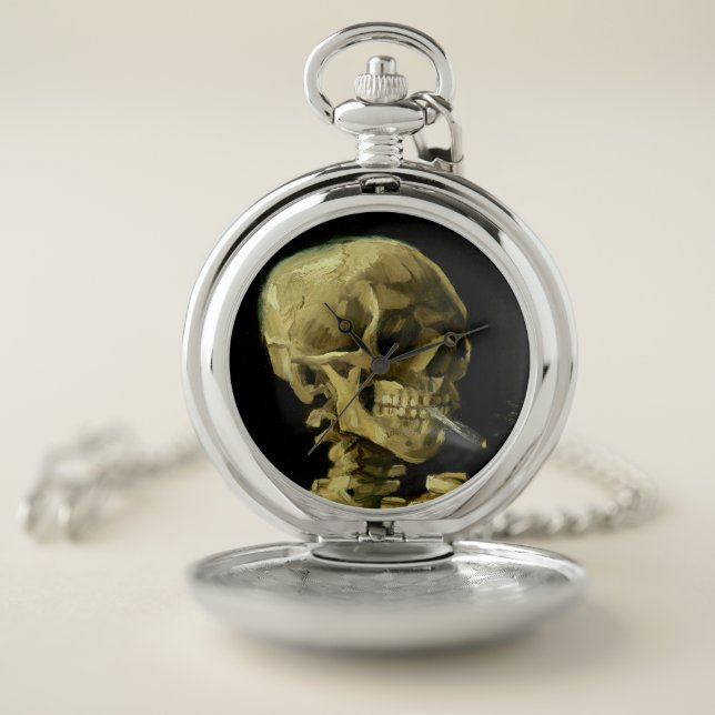 Van Gogh Smoking Skeleton Pocket Watch (Inside)