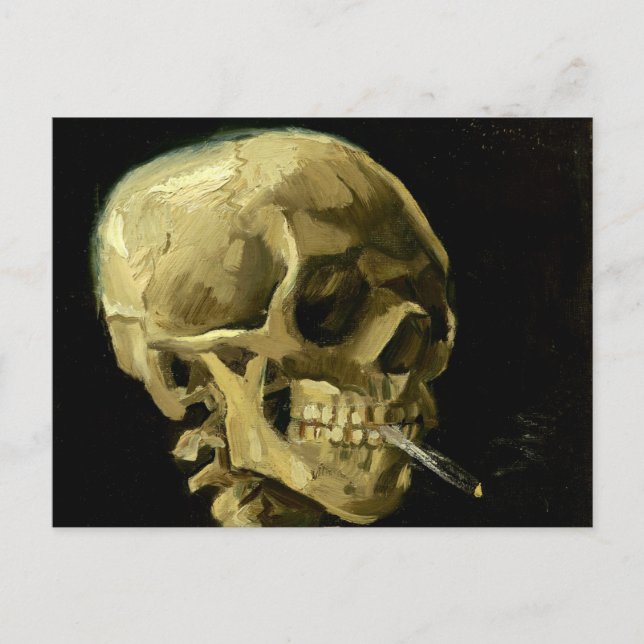 Van Gogh Smoking Skeleton Postcard (Front)