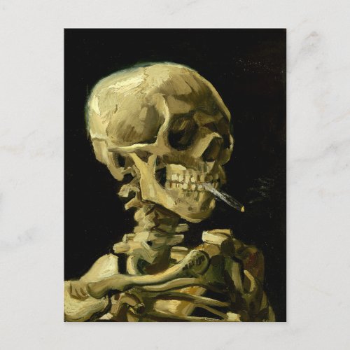 Van Gogh Smoking Skeleton Postcard