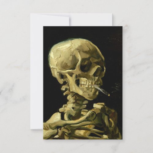 Van Gogh Smoking Skeleton RSVP Card