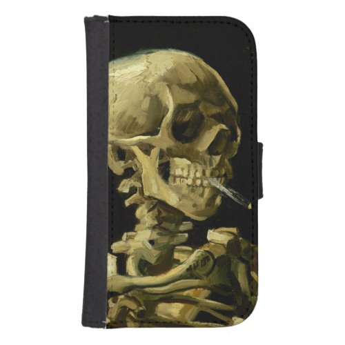 Van Gogh Smoking Skeleton Galaxy S4 Wallet Case