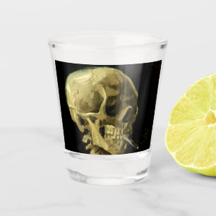Van Gogh Smoking Skeleton Shot Glass