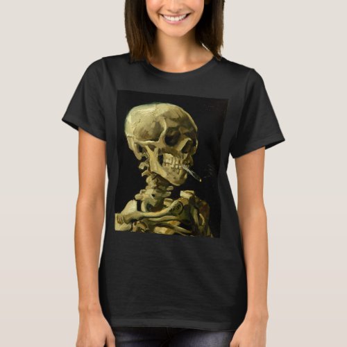 Van Gogh Smoking Skeleton T_Shirt