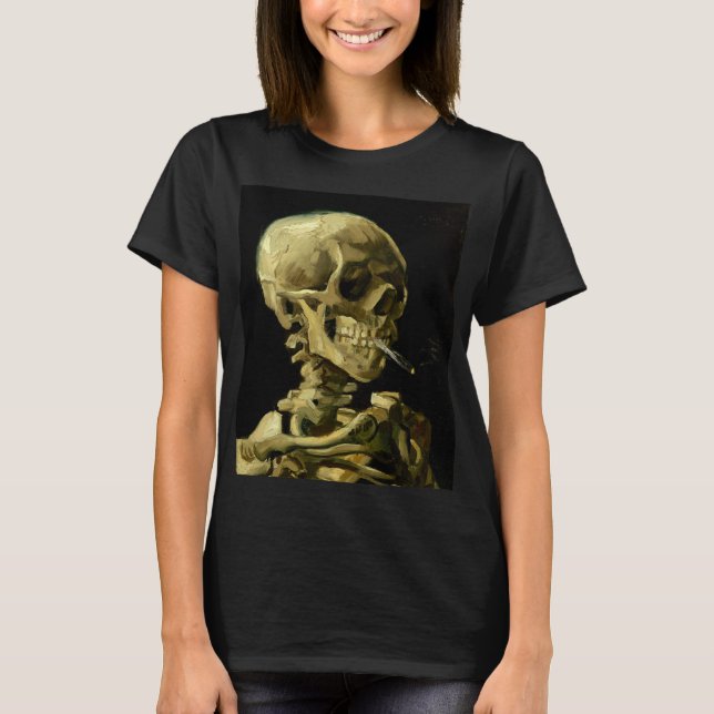 Van Gogh Smoking Skeleton T-Shirt (Front)