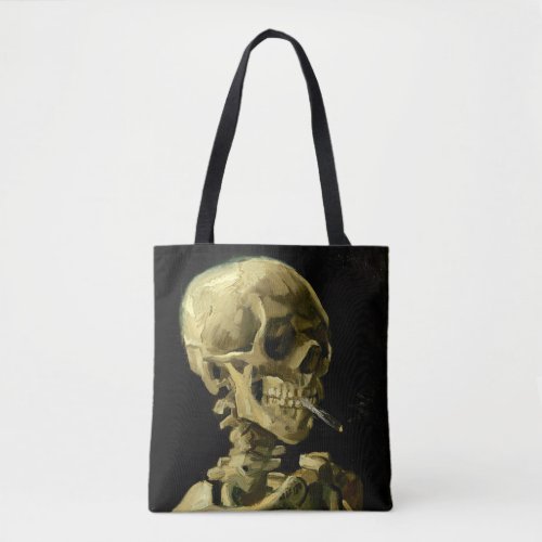 Van Gogh Smoking Skeleton Tote Bag