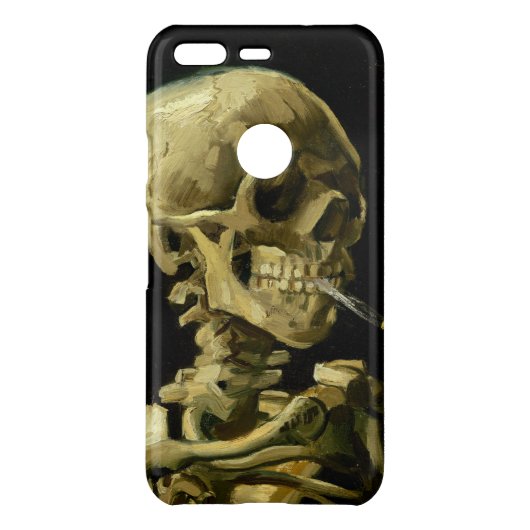 Van Gogh Smoking Skeleton Uncommon Google Pixel Case (Back)