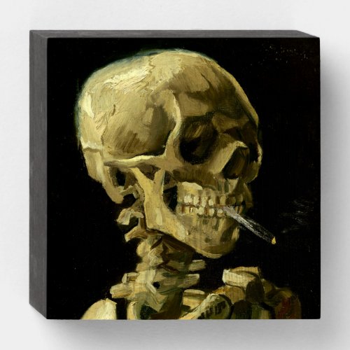 Van Gogh Smoking Skeleton Wooden Box Sign