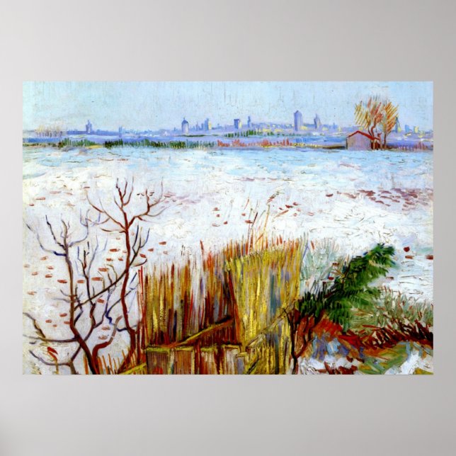Van Gogh-Snowy Landscape with Arles in Background Poster (Front)