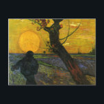 Van Gogh Sower With Setting Sun Postcard<br><div class="desc">Vincent Van Gogh Sower with Setting Sun postcard. Oil painting on canvas from 1888. Sower with Setting Sun is one of van Gogh’s most evocative depictions of the countryside. Completed near the fields of Aries-sur-tech, this work presents a masterful use of light and dark colors and stands as an excellent...</div>