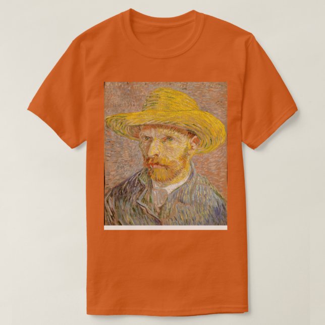 Van Gogh SPortrait with a Straw Hat T-Shirt (Design Front)