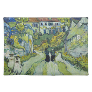 Van Gogh Stairway at Auvers Landscape Art Cloth Placemat