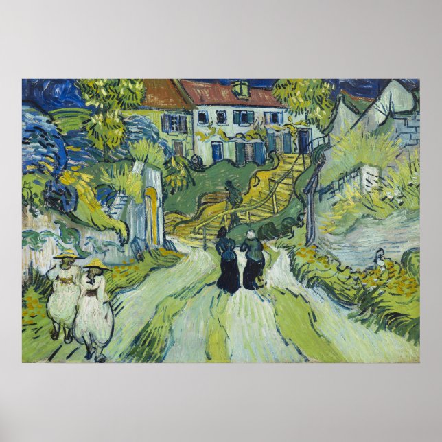Van Gogh Stairway at Auvers Landscape Art Poster (Front)