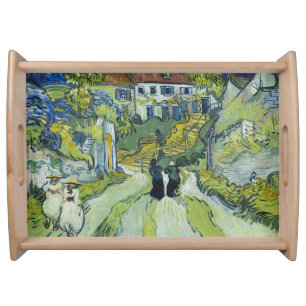 Van Gogh Stairway at Auvers Landscape Art Serving Tray