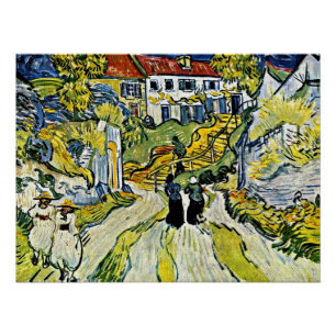 Van Gogh - Stairway at Auvers,  Poster