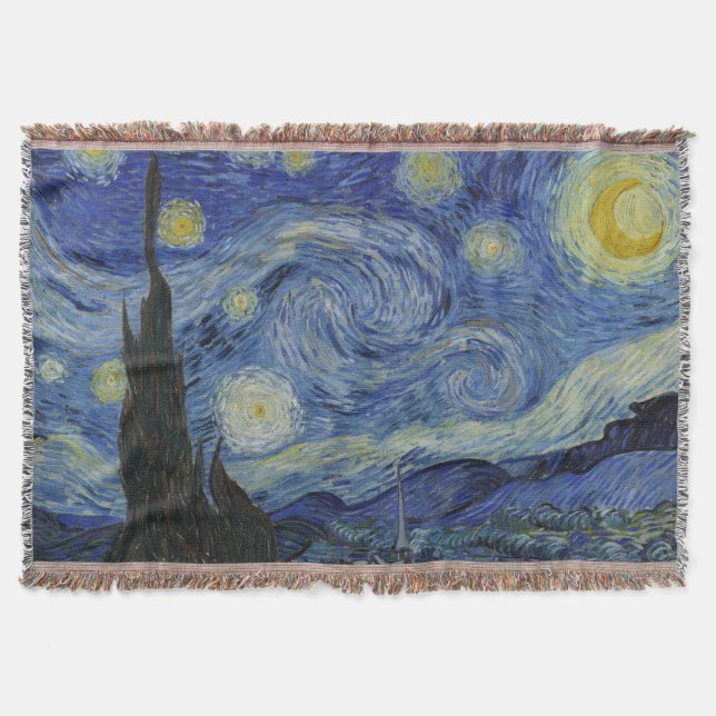 Van Gogh, Starry Nigh, classic painting Throw Blanket (Front)