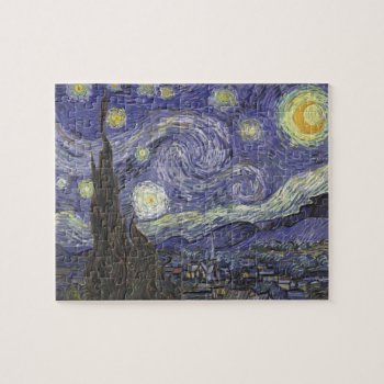 Van Gogh - Starry Night (1889) Jigsaw Puzzle by wesleyowns at Zazzle