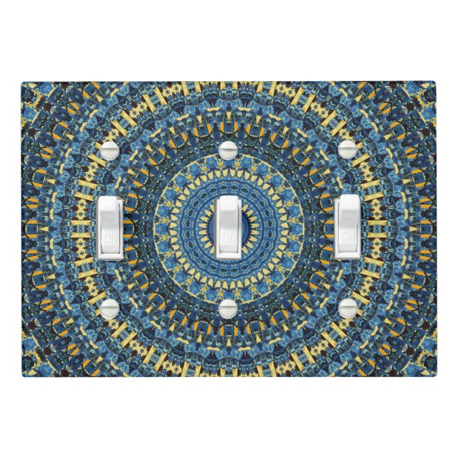 Van Gogh Starry Night Abstract Groovy Boho Mandala Light Switch Cover (In Situ)