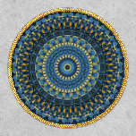 Van Gogh Starry Night Abstract Groovy Boho Mandala Patch<br><div class="desc">This ornate groovy trippy eclectic bohemian funky psychedelic eccentric hippie boho blue and yellow symmetrical kaleidoscope mandala digital abstract art was created with Mirror Lab
Edited from Vincent Van Gogh's post impressionist oil painting The Starry Starry Night (oil on canvas,  June 1889,  Saint-Rémy-de-Provence,  France)</div>
