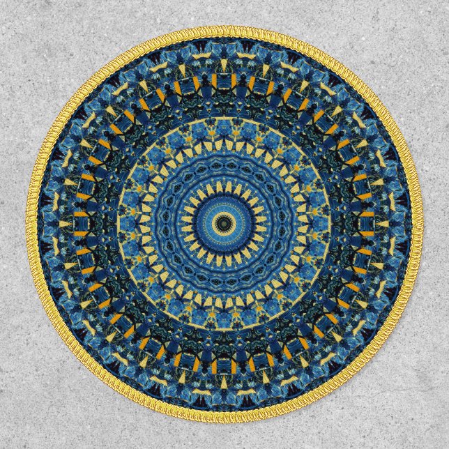 Van Gogh Starry Night Abstract Groovy Boho Mandala Patch (Front)