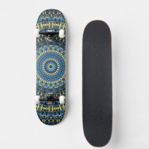 Van Gogh Starry Night Abstract Groovy Boho Mandala Skateboard