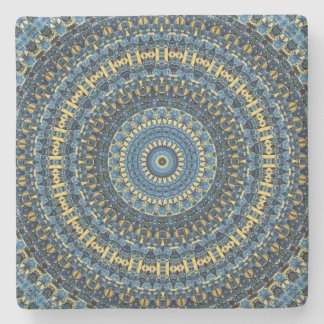 Van Gogh Starry Night Abstract Groovy Boho Mandala Stone Coaster
