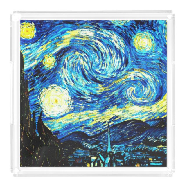 Van Gogh - Starry Night Acrylic Tray (Front)