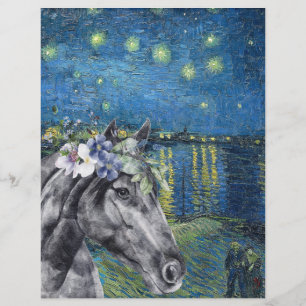 Van Gogh Starry Night and Black Horse Scrapbook