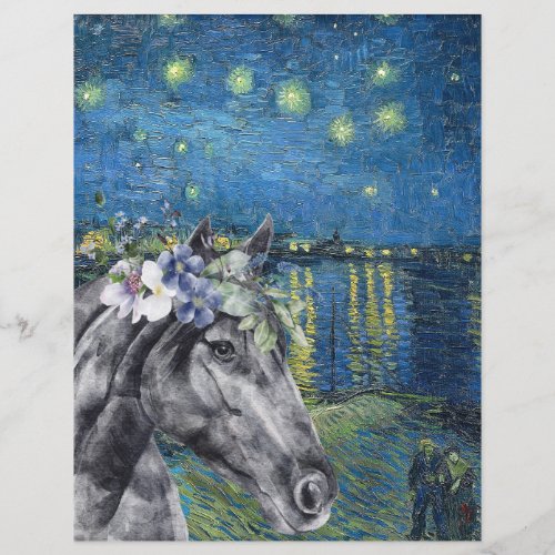 Van Gogh Starry Night and Black Horse Scrapbook