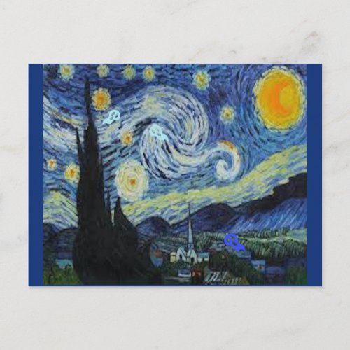 Van Gogh _ Starry Night _ Art Parody  Postcard