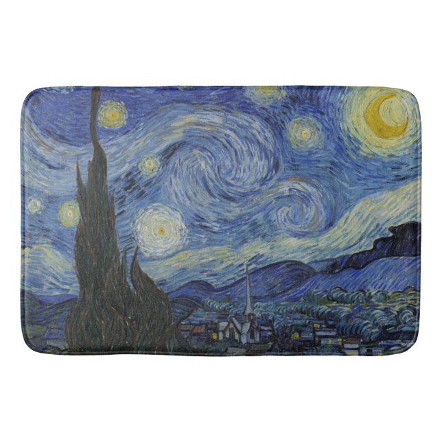 Van Gogh Starry Night Bathroom Mat (Front)