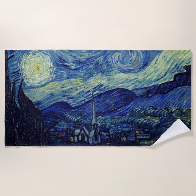 Van Gogh Starry Night Beach Towel (Front)