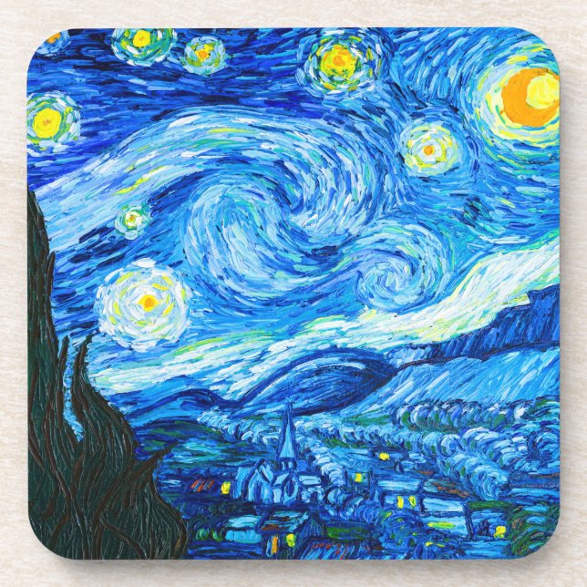 Van Gogh Starry Night Beverage Coaster (Front)