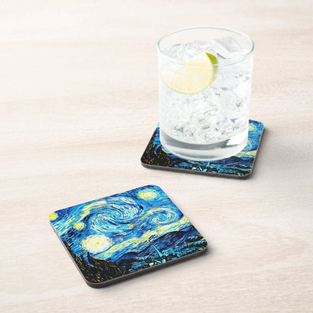Van Gogh, Starry Night, Beverage Coaster (Right Side)