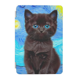 Van Gogh Starry Night Black Cat iPad Mini Cover