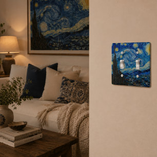 Van Gogh Starry Night Blue Yellow Artistic Light Switch Cover