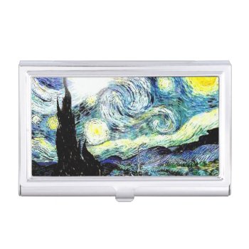 Van Gogh Starry Night Business Card Case by ProfessionalDevelopm at Zazzle