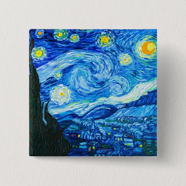 Van Gogh Starry Night Button (Front)
