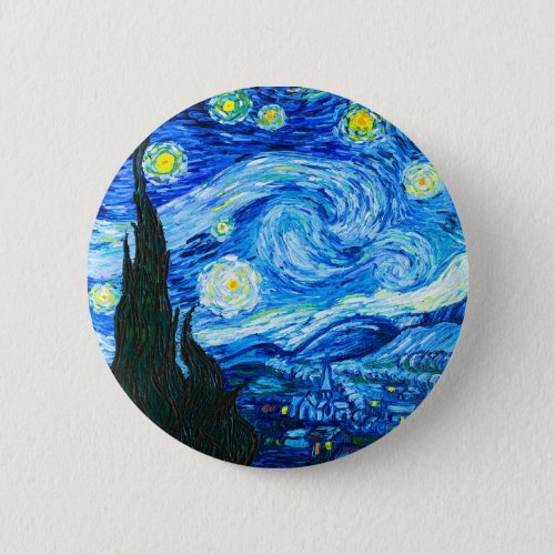 Van Gogh Starry Night Button