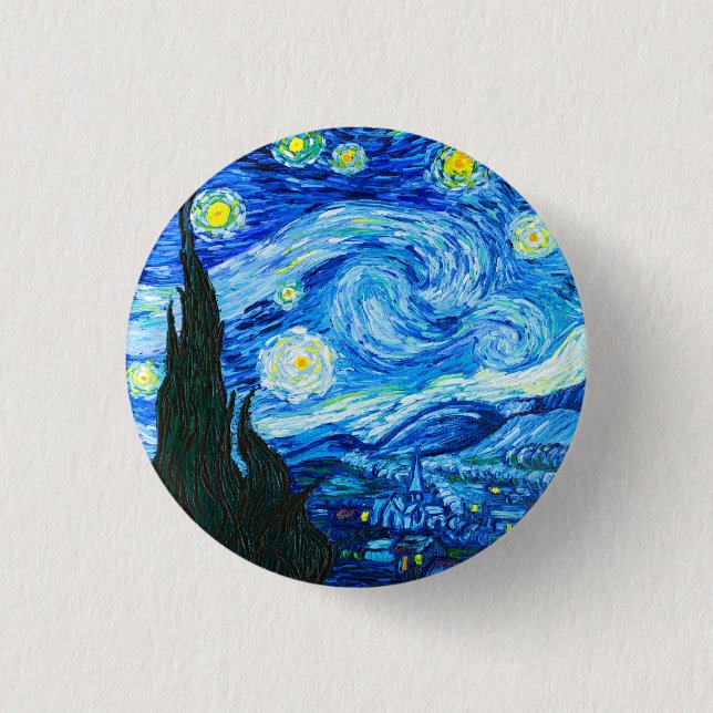 Van Gogh Starry Night Button (Front)