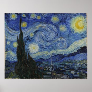 Van Gogh Starry Night Canvas Poster by clonecire at Zazzle
