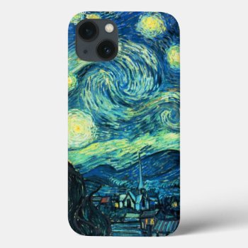 Van Gogh Starry Night Iphone 13 Case by CookerBoy at Zazzle